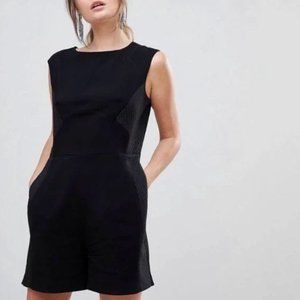 Reiss Maia Black Sleveless Short Romper